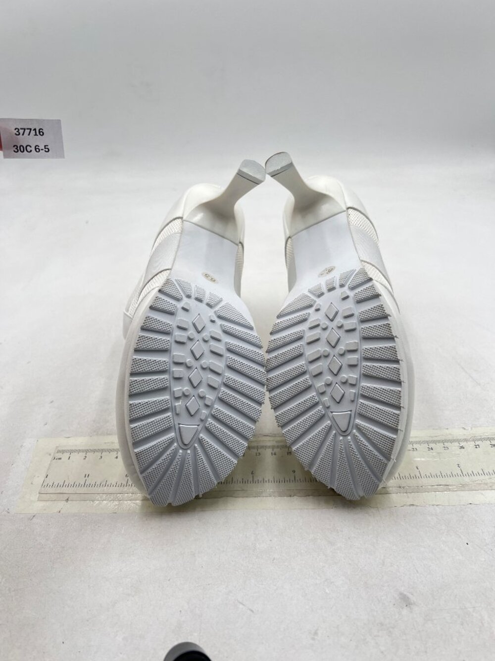 White Sneaker Heels for Women High Heel Tennis Dressy Round T-Toe Suede Shoe - Picture 6 of 7